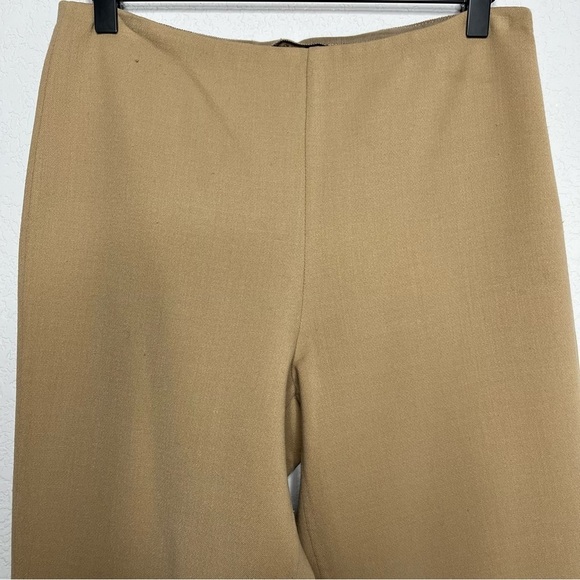 Theory Women Pants 4 Virgin Wool Tan Saxton Trousers Palomino Office Flare - Picture 5 of 11